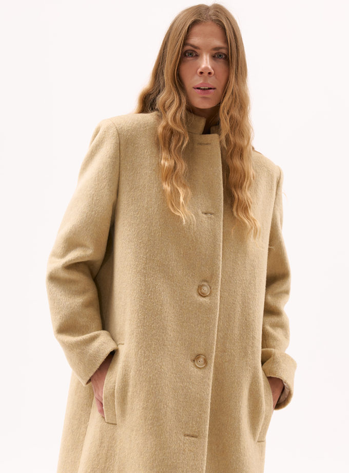 Оливкове пальто з вовни XM_Monet_14_35, фото 1 - в интернет магазине KAPSULA