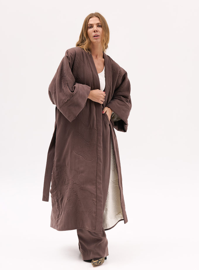 Тренч-кімоно шоколадне XM_Monet_15_35, фото 1 - в интернет магазине KAPSULA