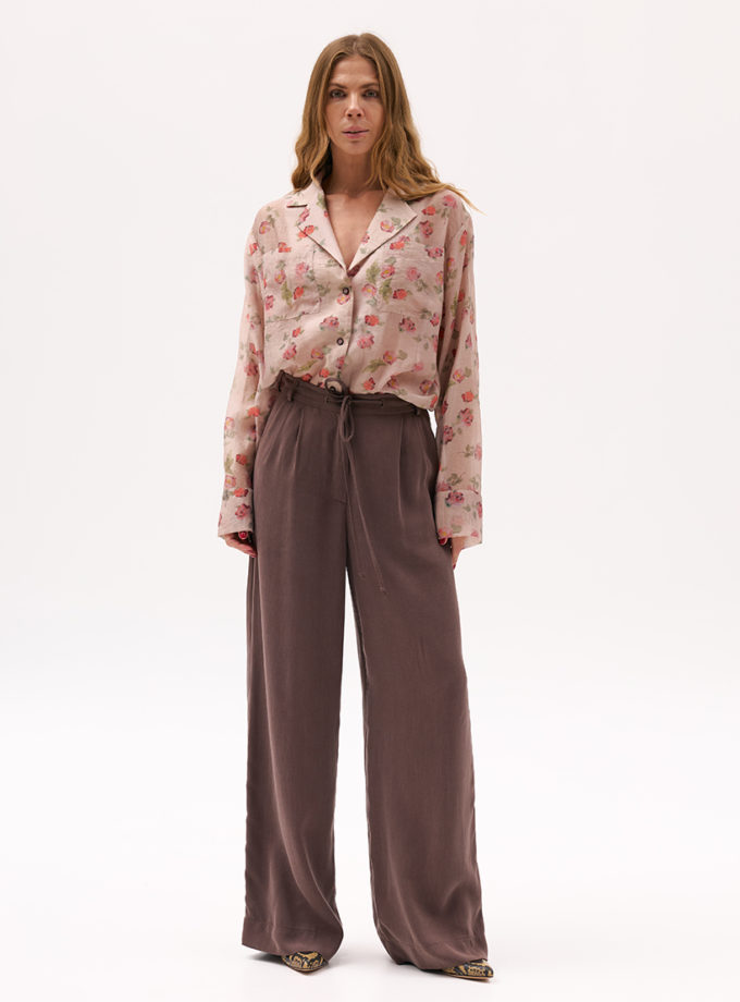 Коричневі штани з віскози XM_Monet_21_35, фото 1 - в интернет магазине KAPSULA