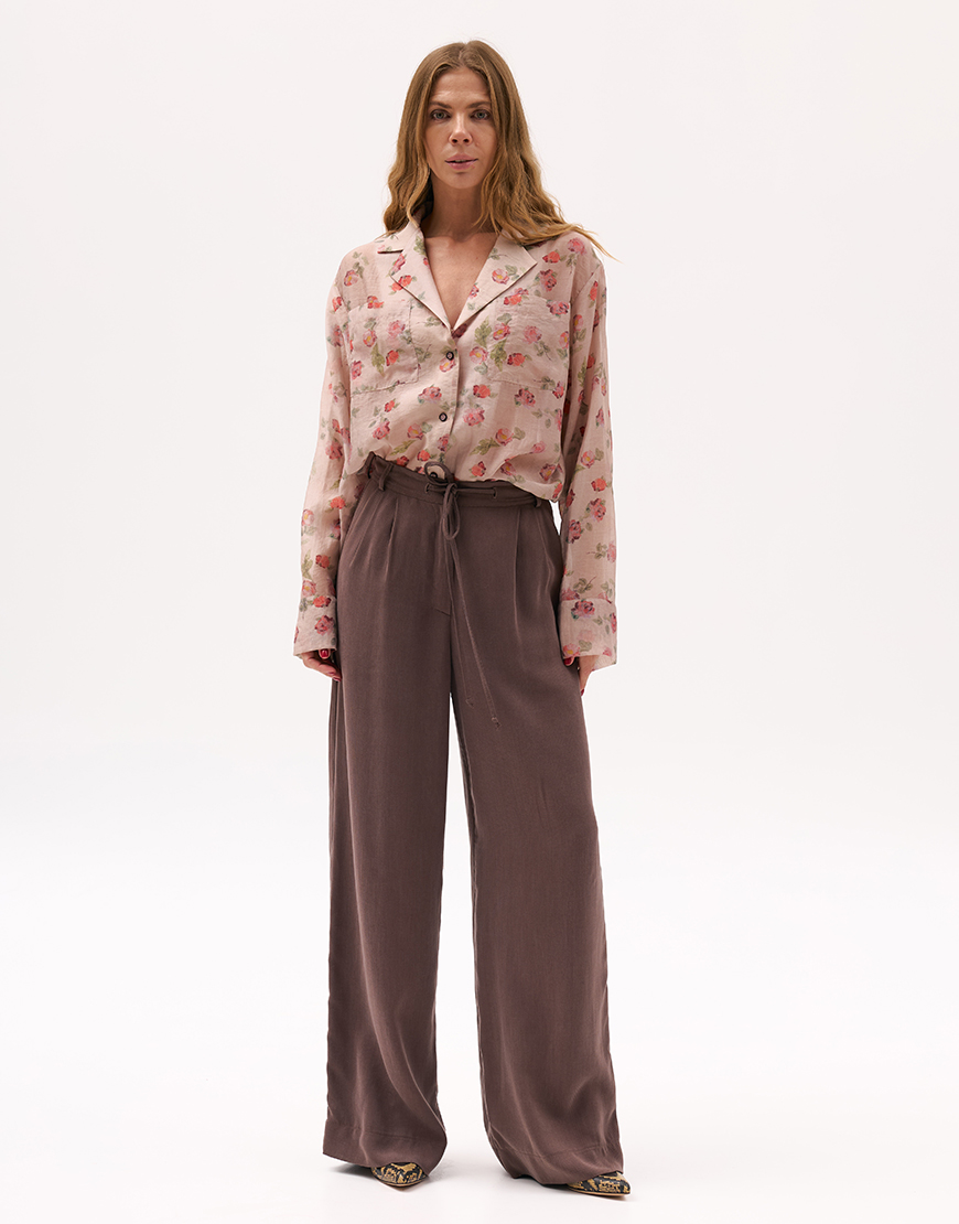 Коричневі штани з віскози XM_Monet_21_35, фото 1 Коричневі штани з віскози XM_Monet_21_35, фото 1 - в интернет магазине KAPSULA