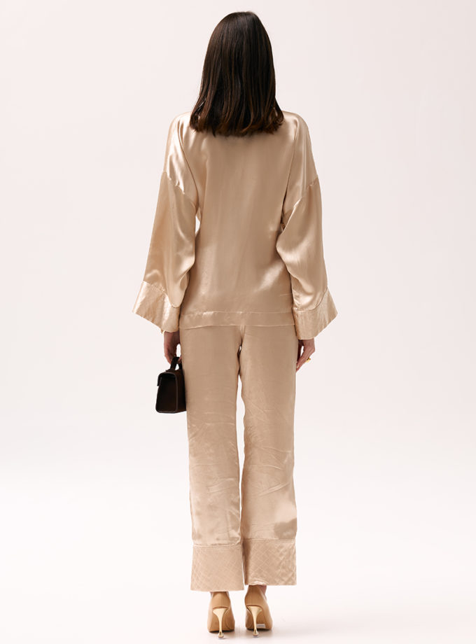 Золоті штани з атласу XM_Monet_17_35, фото 1 - в интернет магазине KAPSULA