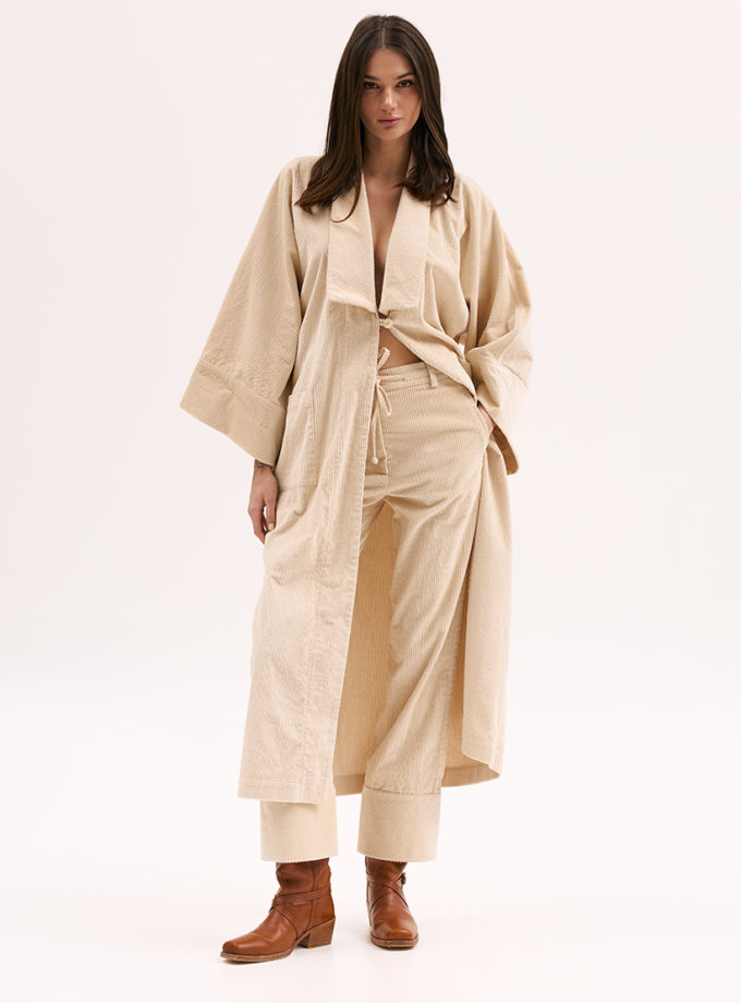 Вельветові штани у бежевому кольорі XM_Monet_5__35, фото 1 - в интернет магазине KAPSULA