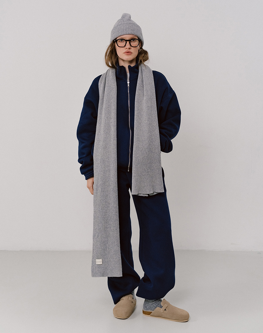 Balcony_autumn25-1008s Шарф в'язаний світло-сірий BALCONY GARMENT (BLCN_1518) - фото 2