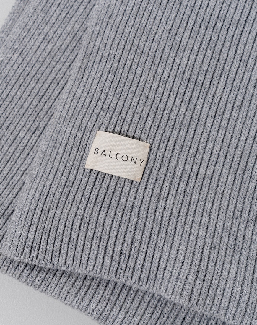 Balcony_autumn25-1134s Шарф в'язаний світло-сірий BALCONY GARMENT (BLCN_1518) - фото 3