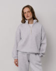 Світшот half zip сірий меланж з начосом BALCONY GARMENT (BLCN_1506) - фото 7