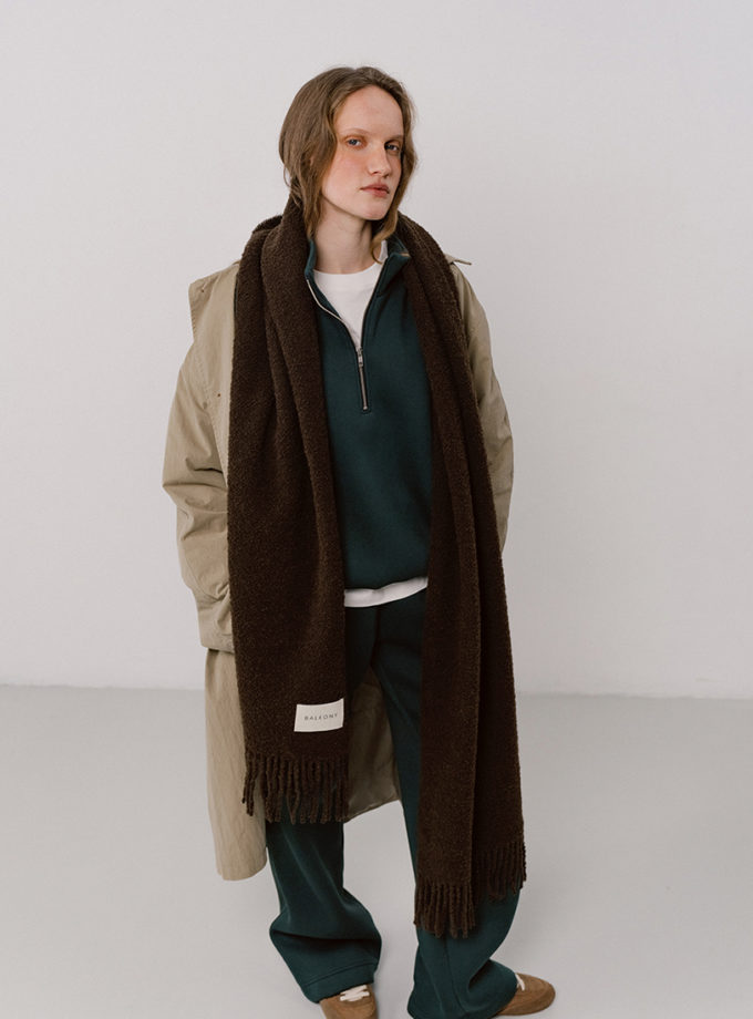 Шарф букле коричневий BALCONY GARMENT (BLCN_1510)