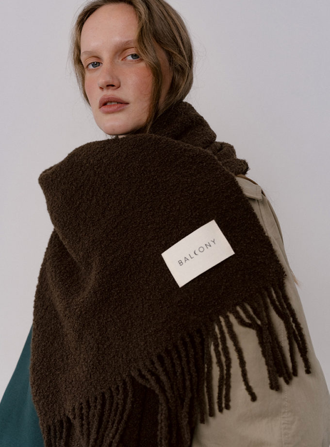 Шарф букле коричневий BALCONY GARMENT (BLCN_1510)