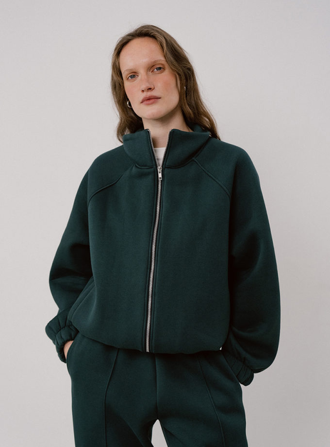 Трикотажний бомбер темно-зелений BALCONY GARMENT (BLCN_1500)