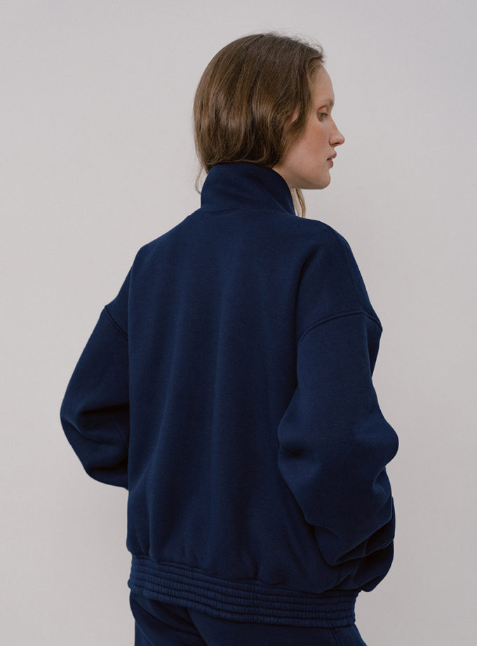 Трикотажний бомбер темно-синій BALCONY GARMENT (BLCN_1515)