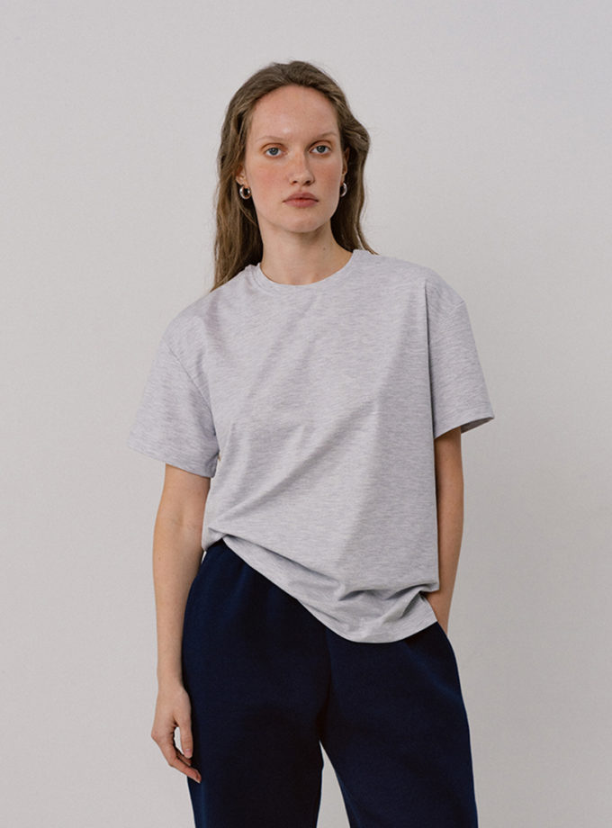 Футболка regular fit сірий меланж BALCONY GARMENT (BLCN_1511)