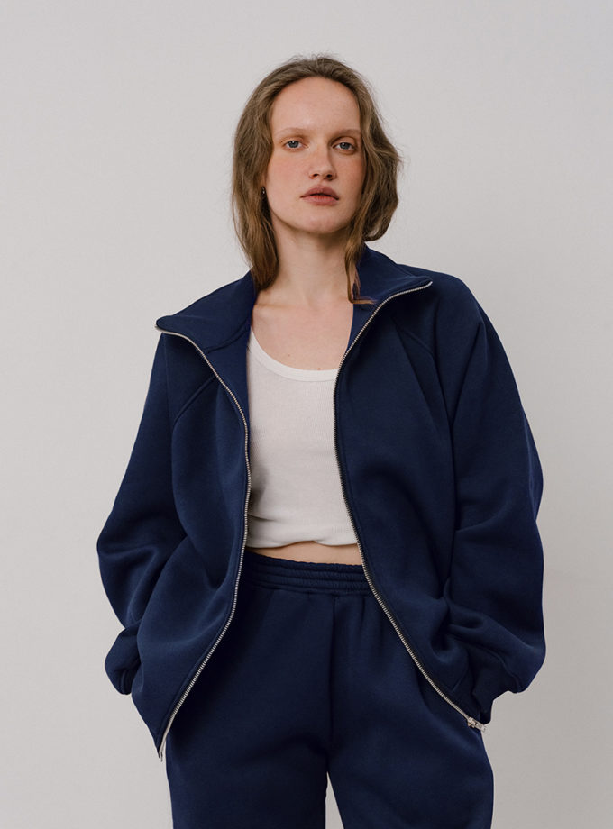 Зіп-світшот темно-синій з начосом BALCONY GARMENT (BLCN_1520)