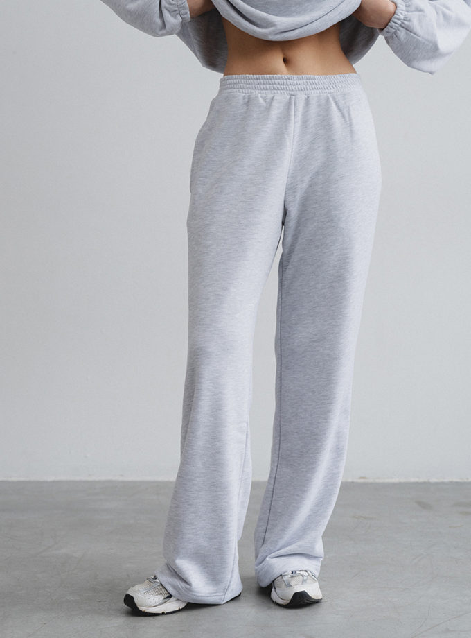 Штани широкі сірий меланж без начосу BALCONY GARMENT (BLCN_1461)