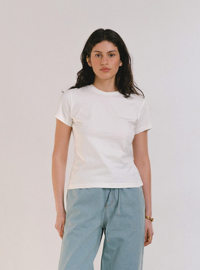 Футболка приталена молочна BALCONY GARMENT (BLCN_1439)