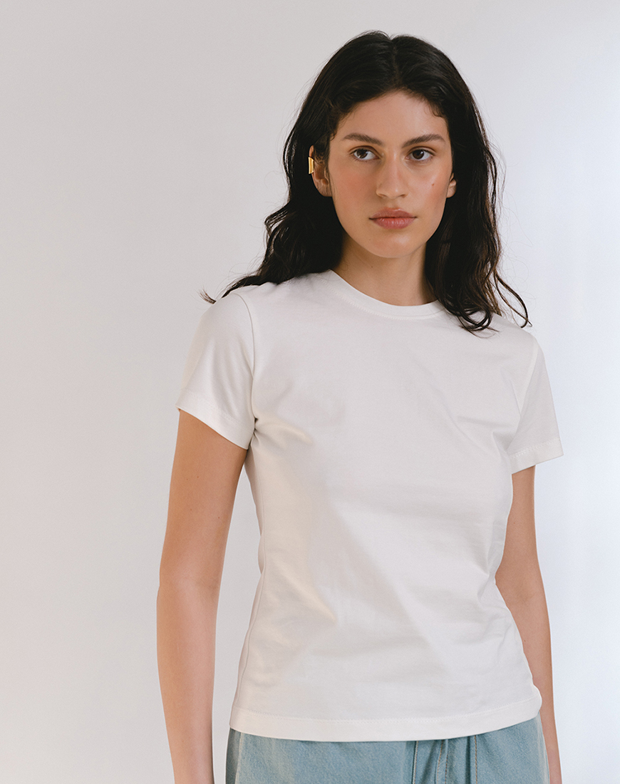 DSC09754s Футболка приталена молочна BALCONY GARMENT (BLCN_1439) - фото 2