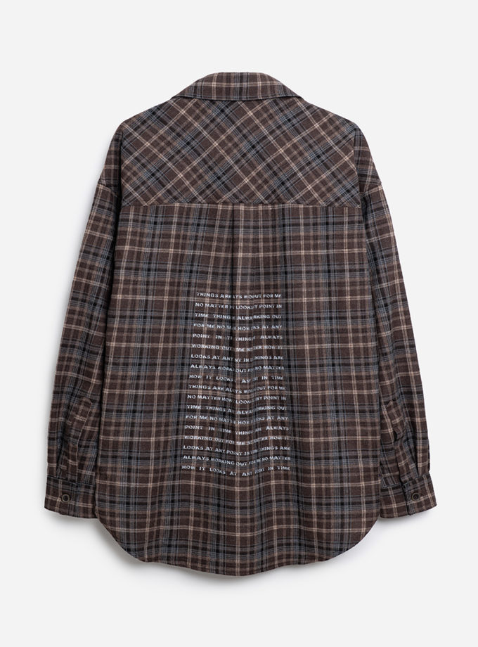 Сорочка в клітинку з принтом на спині ATT_SHRTCHCK07, фото 1 - в интернет магазине KAPSULA