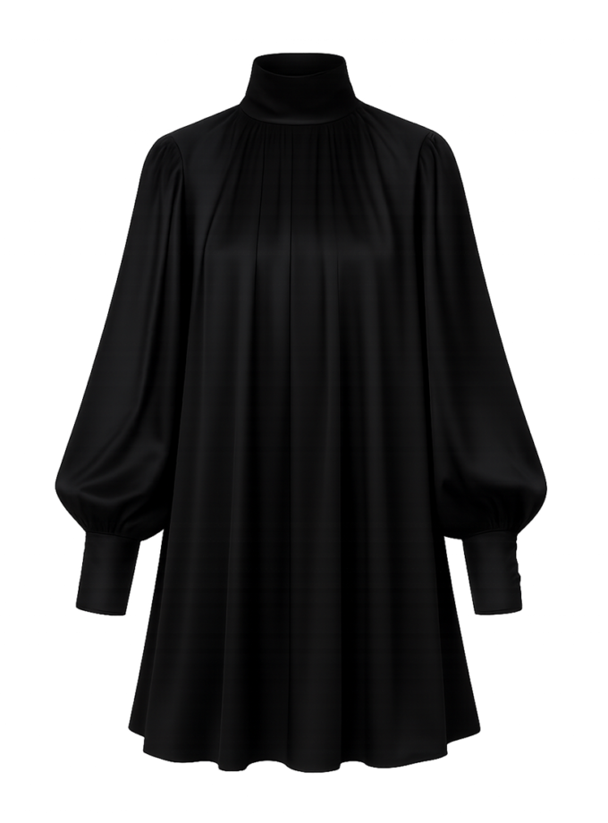 Сукня шовкова чорна oun_D25-23, фото 1 - в интернет магазине KAPSULA