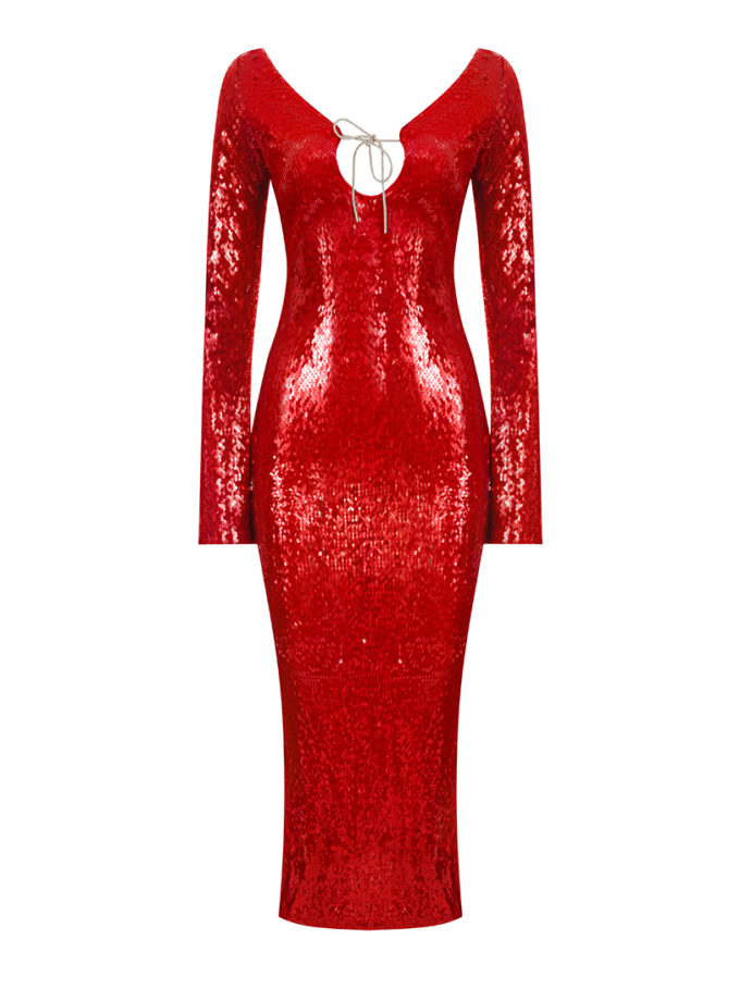 Сукня Грація з лелітками червона ROSCA (RSC_DRESS-0011/5)