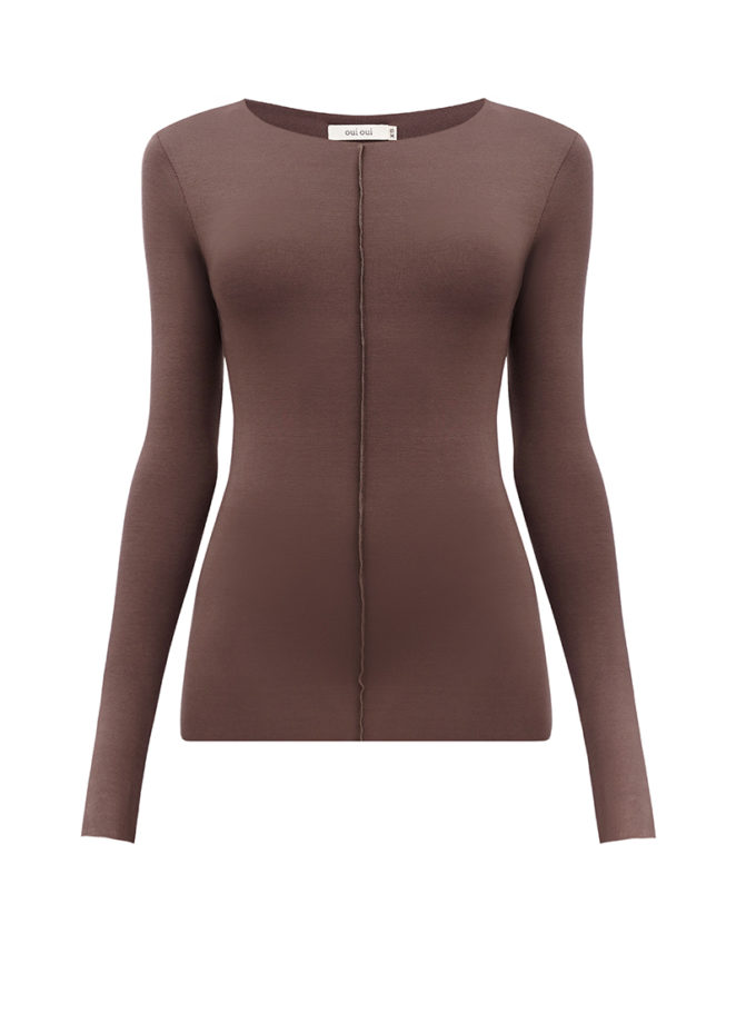 Лонгслів коричневий OUI OUI (OO_ART_352)