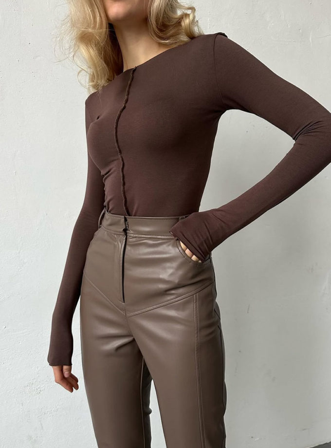 Лонгслів коричневий OUI OUI (OO_ART_352)