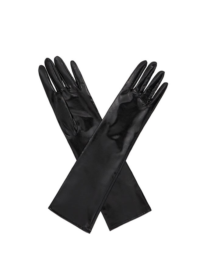 Рукавиці чорні лакові ROSCA (RSK_Gloves-001/5)
