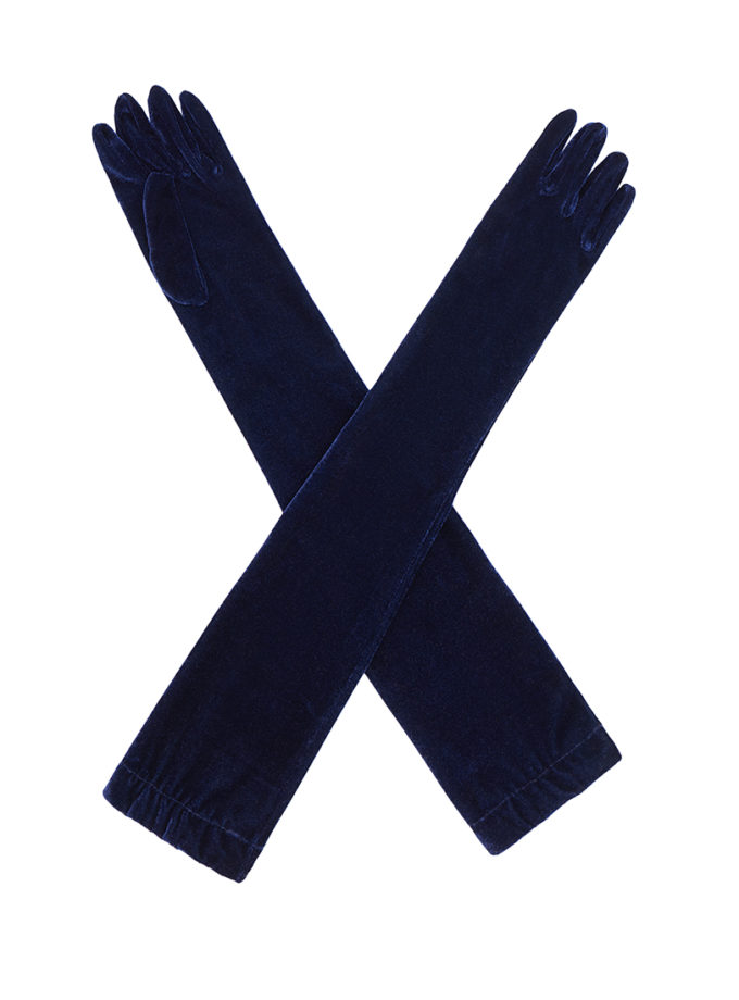 Рукавиці сині оксамитові ROSCA (RSK_Gloves-001/8)