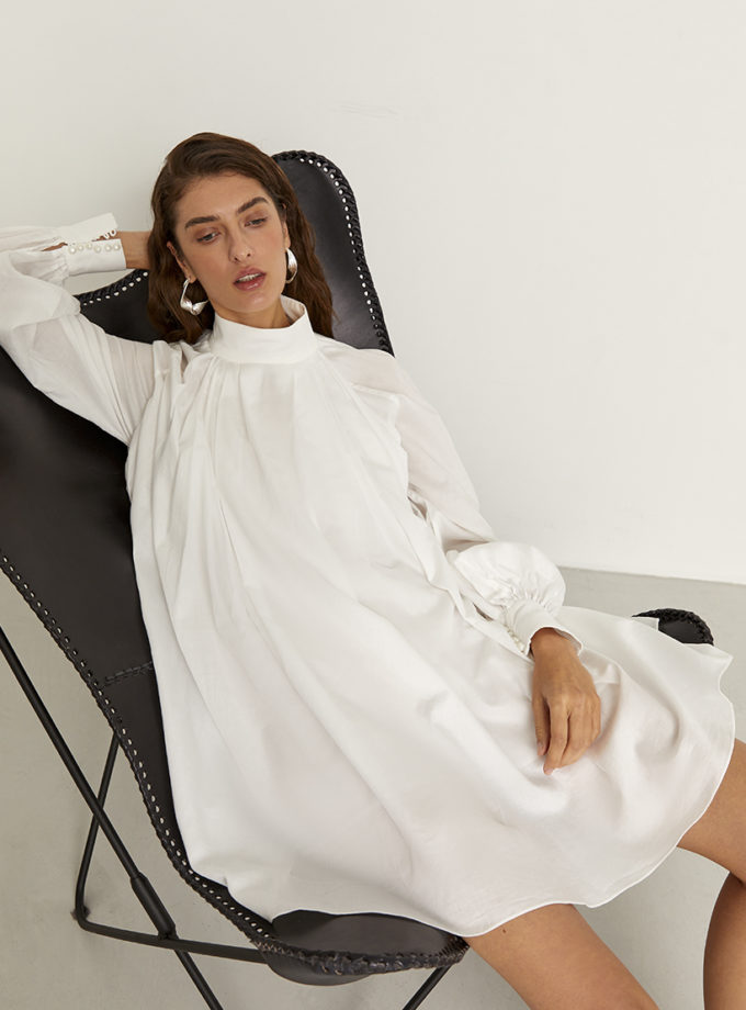 Сукня шовкова біла oun_D25-24, фото 1 - в интернет магазине KAPSULA