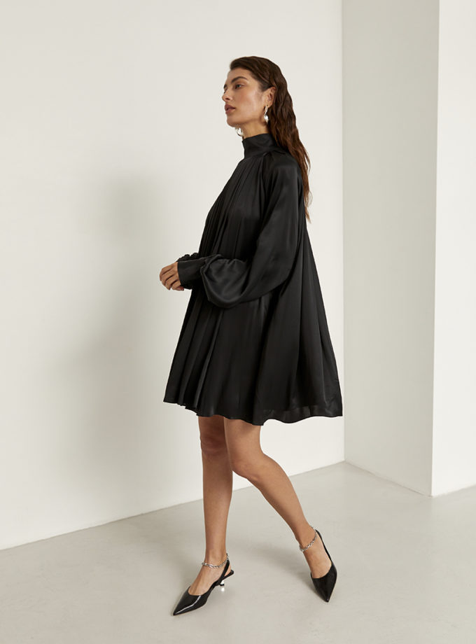 Сукня шовкова чорна oun_D25-23, фото 1 - в интернет магазине KAPSULA