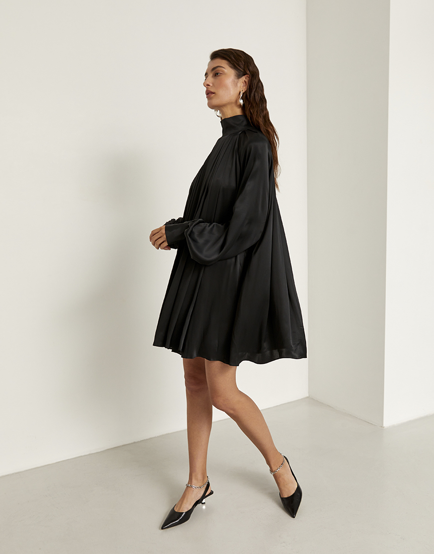 Сукня шовкова чорна oun_D25-23, фото 1 Сукня шовкова чорна oun_D25-23, фото 1 - в интернет магазине KAPSULA