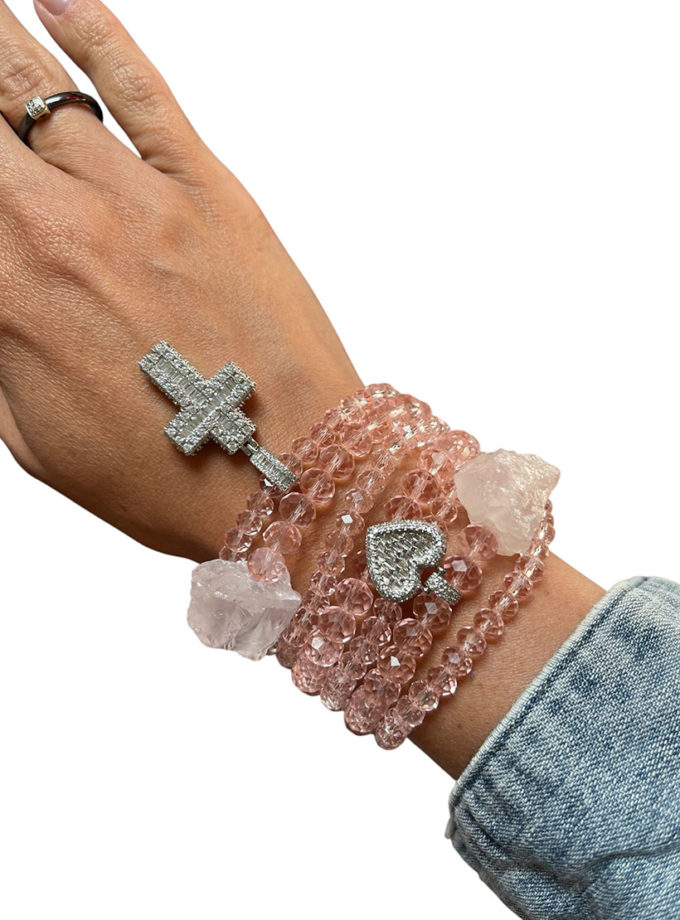 Браслет рожевий з підвісками SJ_016, фото 1 - в интернет магазине KAPSULA