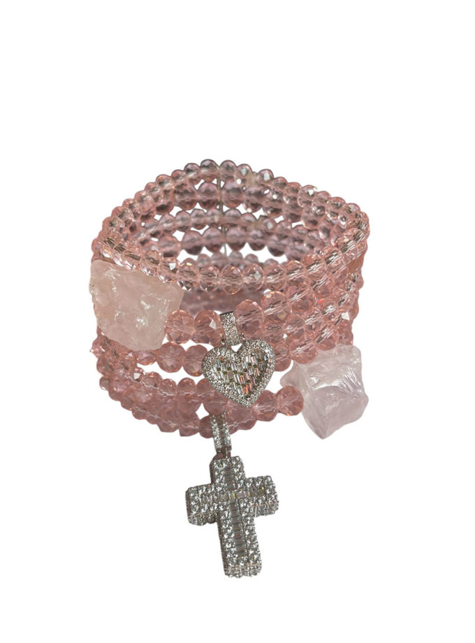 Браслет рожевий з підвісками SJ_016, фото 1 - в интернет магазине KAPSULA