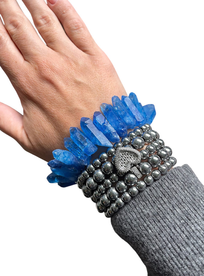 Браслет гематит з синім кварцем SMART JEWELRY (SJ_001)