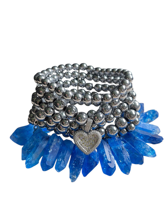 Браслет гематит з синім кварцем SMART JEWELRY (SJ_001)