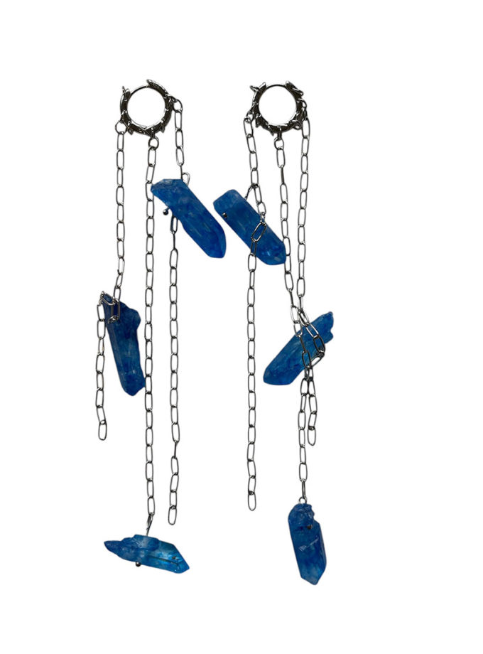 Сережки з синім кварцем SJ_002, фото 1 - в интернет магазине KAPSULA