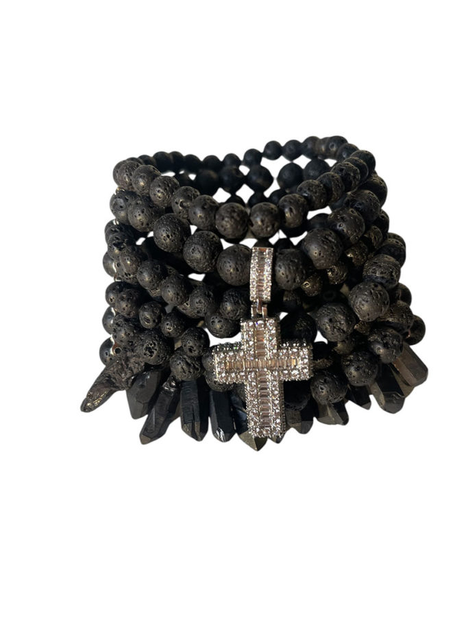 Браслет лава з хрестом SJ_008, фото 1 - в интернет магазине KAPSULA