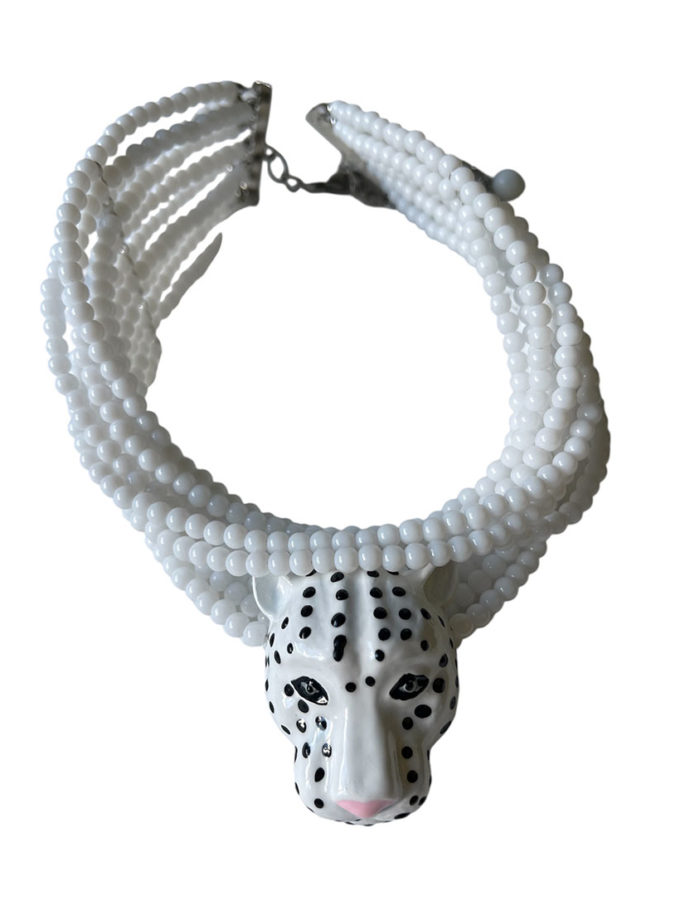 Чокер білий з пантерою SJ_010, фото 1 Чокер білий з пантерою SJ_010, фото 1 - в интернет магазине KAPSULA