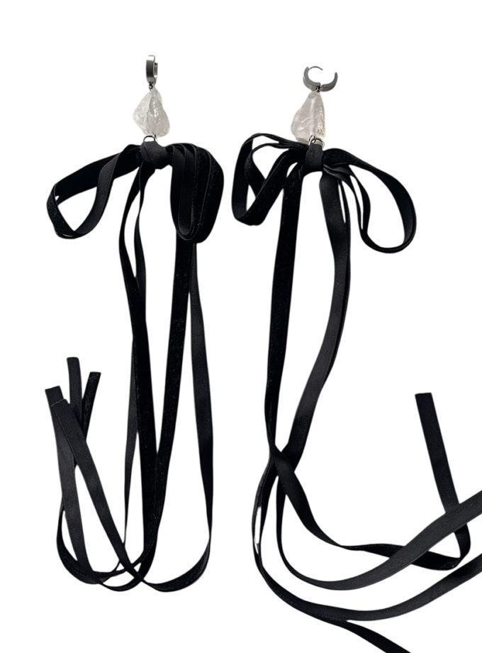 Сережки банти чорні SJ_012, фото 1 Сережки банти чорні SJ_012, фото 1 - в интернет магазине KAPSULA