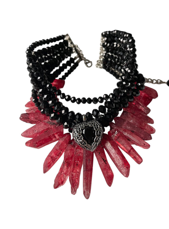 Чокер чорний с серцем і кварцем SJ_018, фото 1 Чокер чорний с серцем і кварцем SJ_018, фото 1 - в интернет магазине KAPSULA